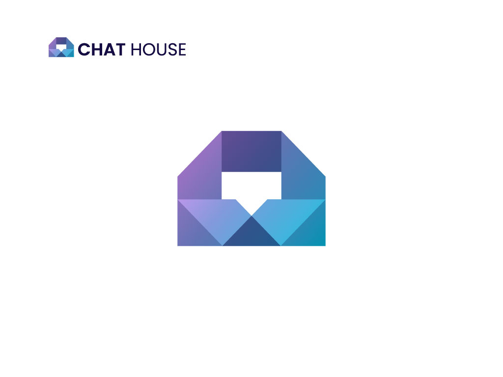 Chat House Logo Design branding business chat creative logo custom logo graphic design house letter logo logo