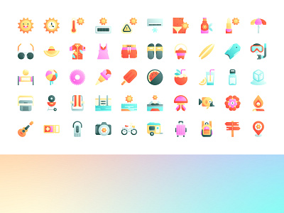 Summer icons relax summer summertime