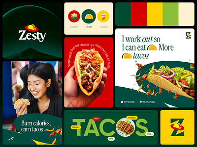 Zesty— Food Branding UI Design | Orbix Studio brand branding design drinks food fooddelivery foodiebranding foodlogo graphic design logo logotype mexican monogram orbix studio symbol tacos typography ui ux design