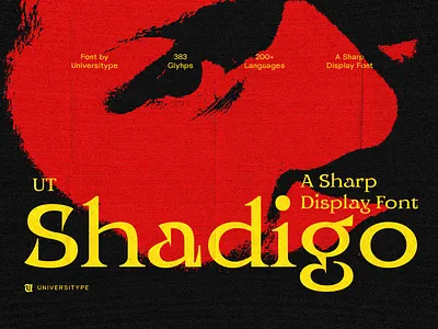 A Sharp Display Font - UT Shadigo branding design font graphic design illustration logo type design typography ui vector