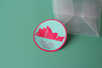 Bye Bye Plastic Bags Custom Matte Paper Stickers Australia au business branding branding solution cheap stickers custom labels custom stickers graphic design logo logo branding logo creation logo design print printing printing shop printing shop online product labels sticker printing sticker shop stickers stickers ideas