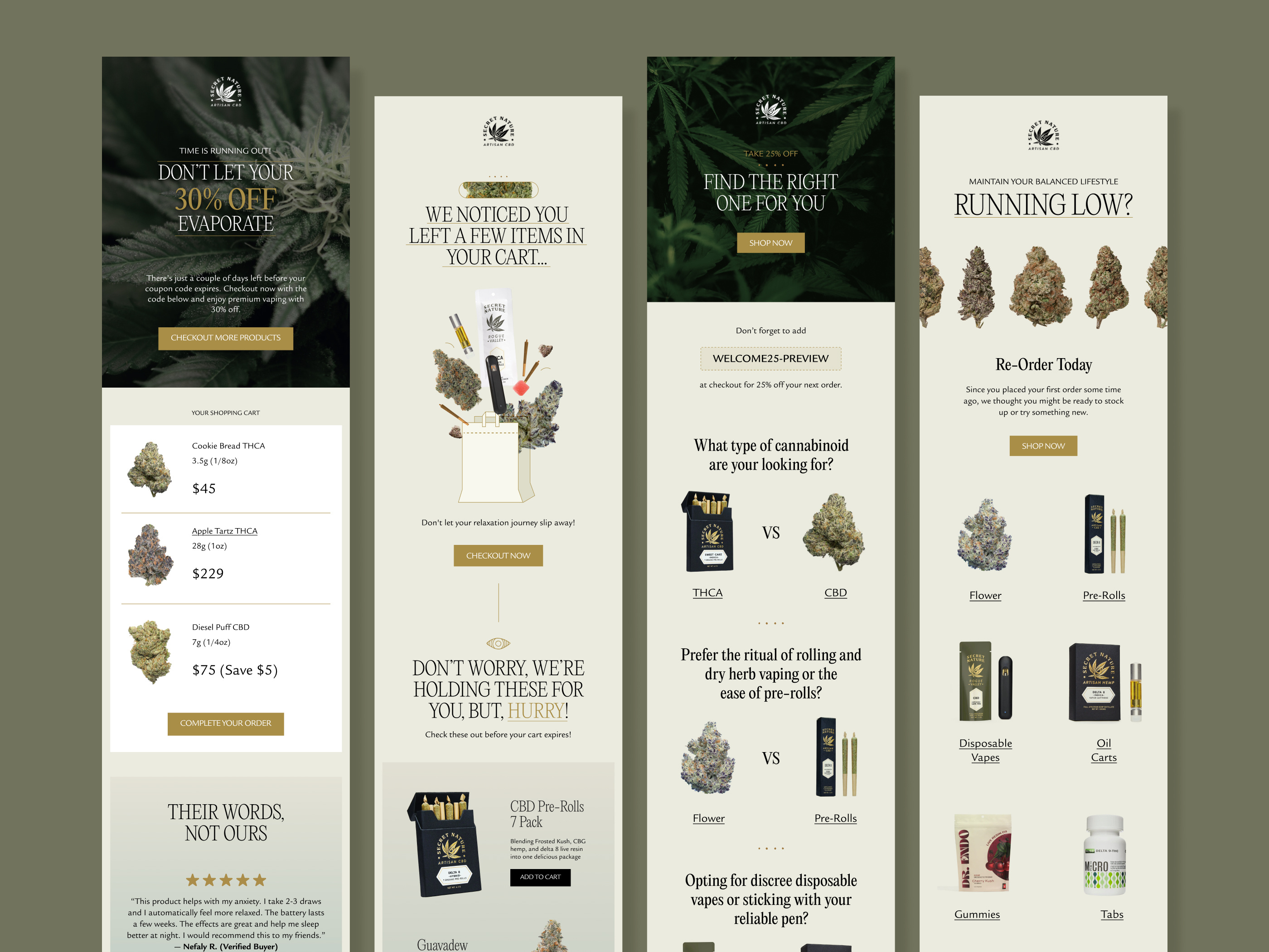 Secret Nature CBD Klaviyo Email Design branding cannabis cbd cbd email cbd newsletter cbd newsletter design design email email design figma figma email design graphic graphic design klaviyo klaviyo design klaviyo email design newsletter newsletter design
