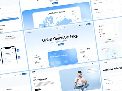 Digital Banking Website balance bank banking banking website design card finance financial financial service fintech insurance landing page money online banking payment paypal staking transactions ui ux wallet web3
