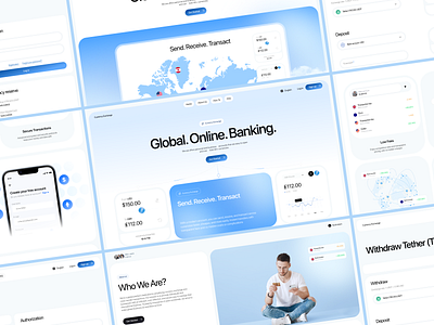 Digital Banking Website balance bank banking banking website design card finance financial financial service fintech insurance landing page money online banking payment paypal staking transactions ui ux wallet web3