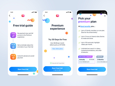Pricing. Plan free ios payment plan premium pricing trial ui ux
