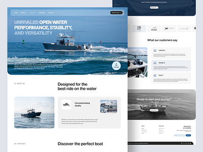 Website Design for Power Boat Brand – Clean, Modern UI/UX boating boatmanufacturer creativeagency dribbble interactiondesign luxuryboats marine powerboats productdesign uiux webdesign webdesigner websiteinspiration wordpress