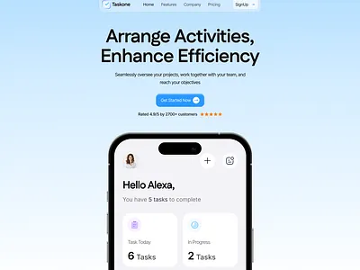 Task Landing Page landing page web design