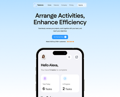 Task Landing Page landing page web design