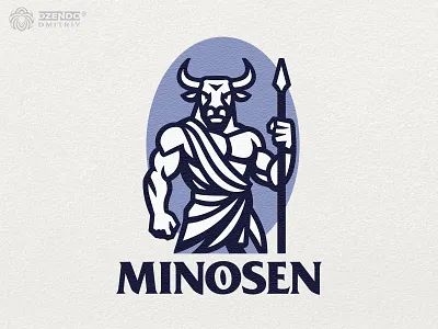 Minotaur logo ancient protector branding bull logo greek warrior logo heroic brandmark logo masculine emblem minotaur logo muscular character mythological branding spear logo strong mascot design toga warrior