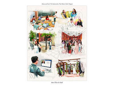 Love story. From meeting to marriage coat collage comic couple custom illustration family family crest family illustration illustration love story art love story illustration love story watercolor lovestory romantic wedding art wedding illustration