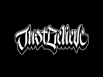 Just Believe calligraphy font lettering logo logotype typography vector