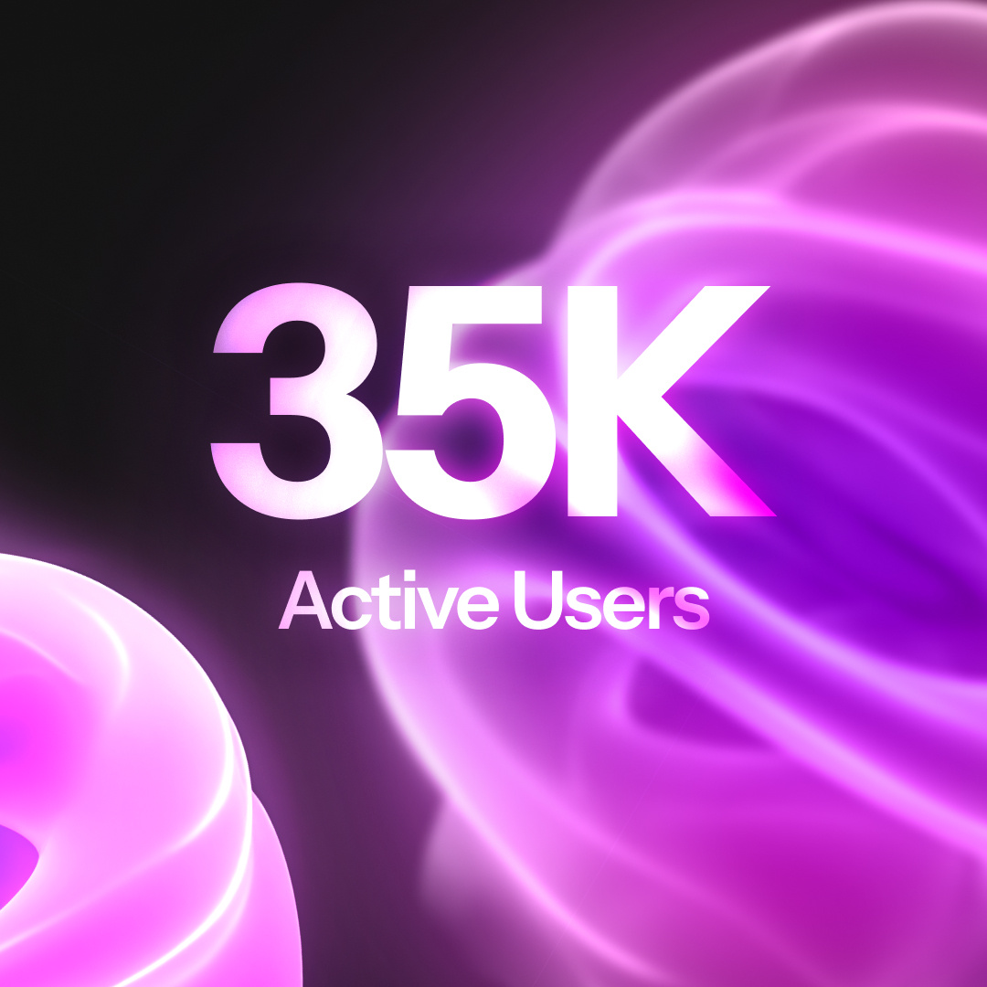 35K Active Users - Social Media Post artwork design figma graphic design milestone post saas social media social media post
