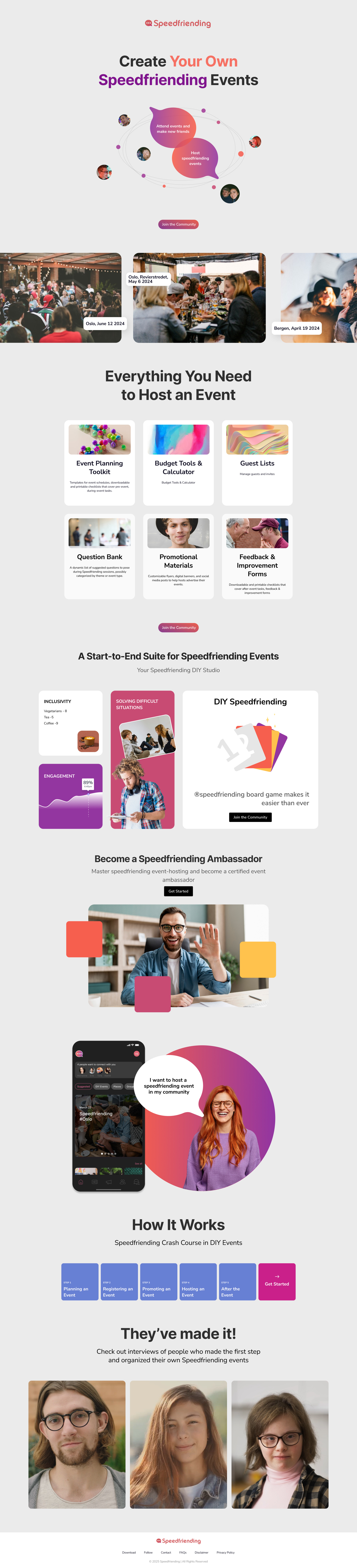 Speedfriending Landing Page