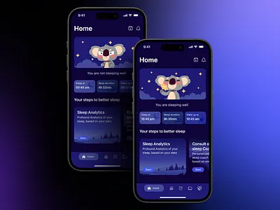 Smart Sleep App — UI Concept for Sleep Tracking design figma ui ui design ux ux design