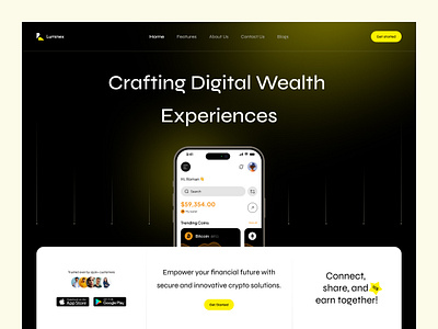 Website for a Crypto Landing Page ✦ Luminex design interface product service startup ui ux web website