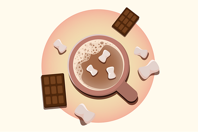 Evening Cocoa 🍫 cozyvibes design digital art editorial flat flatstyle illustration minimal vector