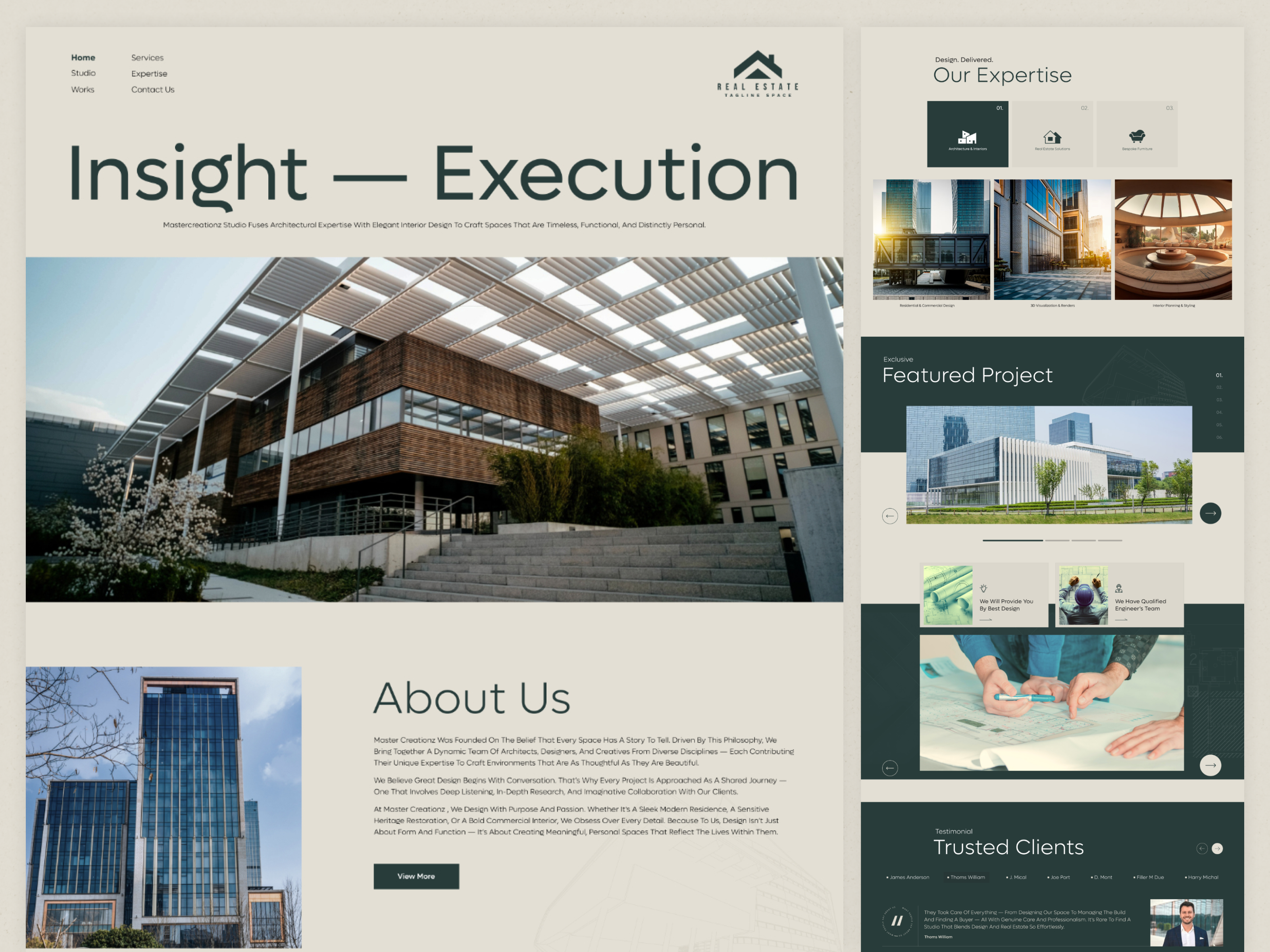 🏛️ RealEstate – Architecture & Development Website Concept architecturedesign clean creative cleandesign creativecommunity creativedesign creativeui elegantdesign interactiondesign landingpage minimaldesign minimalistui moderndesign modernui propertywebsite realestatedesign realestatewebsite ui userexperience uxdesign webdesign