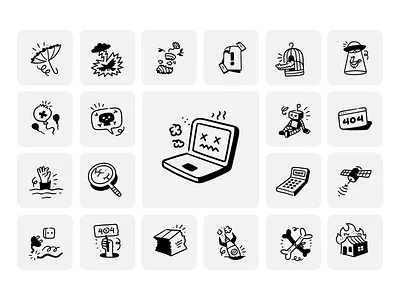 New Empty State Illustrations avatar icons character design decore empty state illustrations error flat getillustrations home icons illustration outline robot saas sharpie user profile vector web icons website illustrations