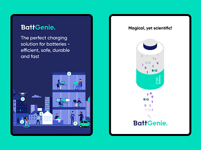 Brand identity for BattGenie branding creative design graphic design illustration minimal ui ux website