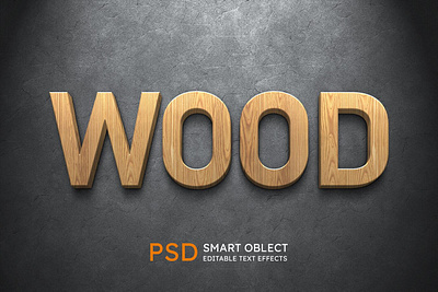 Wood text style effect 3d animation branding graphic design logo motion graphics ui wood text style effect