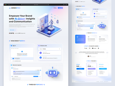 Cornerstone Landing Page ai ai agent bento landing page mobile ui web web design website 官网 移动端 网站 网页 网页设计
