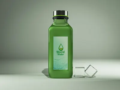 Minimalist Mineral Water Bottle – 3D Concept