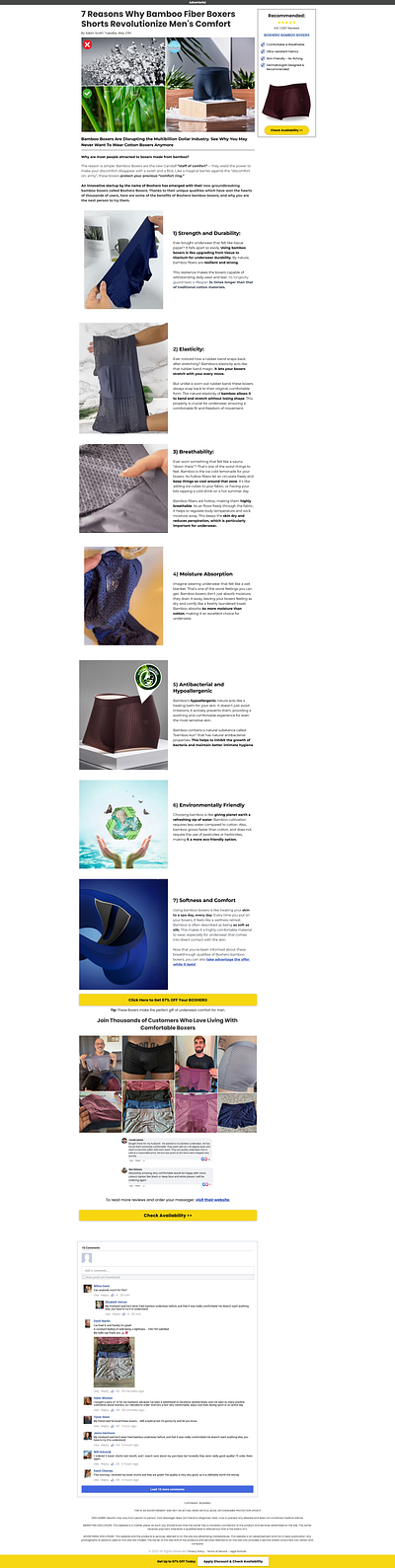 Bamboo Boxer - Funnelish advertorial clone funnelish design designing funnel figma to funnelish funnel funnelbuilder funnelish sales funnel
