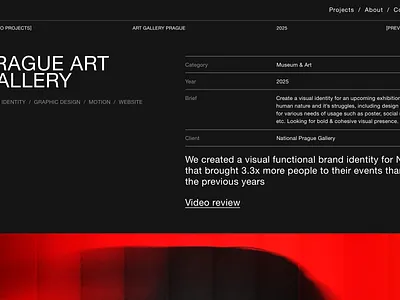 Project detail art brief case detail editorial gallery graphic design minimalistic motion graphics museum project studio study ui ux