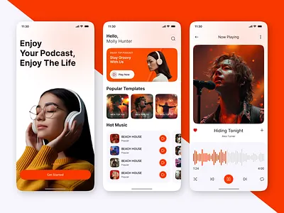Music Mobile App 🎧 audioapp cleanui musicapp musicappdesign musicmobileapp musicplayer musicui playlistui soundapp ui uiuxdesign