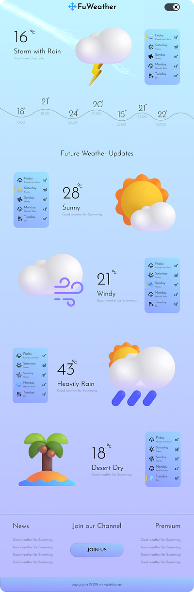 Weather Web-App 3d animation branding graphic design logo motion graphics ui uxdesign