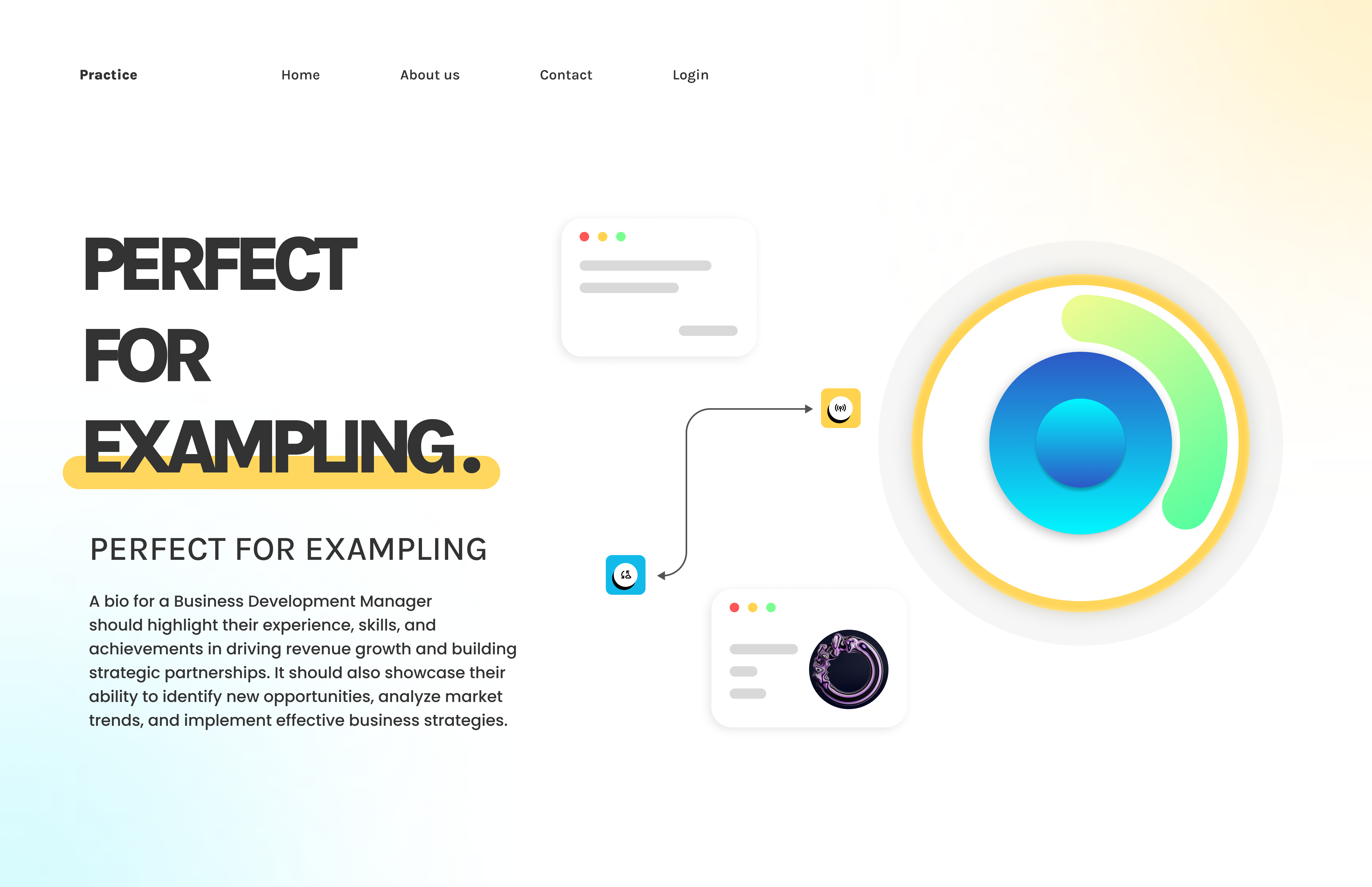 Example of Landing And Mobile App Design