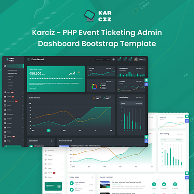 Karciz – PHP Ticketing Admin Dashboard Bootstrap Template branding creative design illustration logo product design template ui uiux website