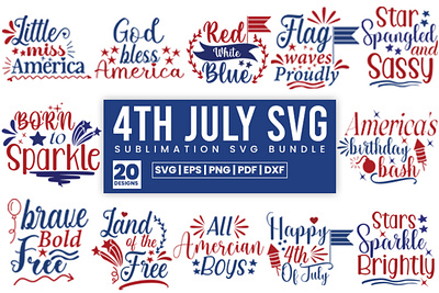 4th of July Sublimation SVG Bundle printready