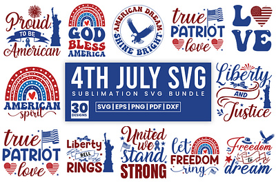 4th of July Retro SVG Bundle Design celebrationgraphics