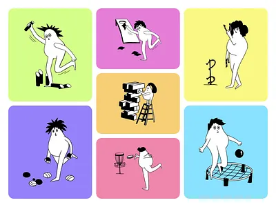 Game Illustrations for Playhood App appdesign characterdesign creativeux fundesign gameapp illustrationsdesign mobileapp outdoorgames playfuldesign productdesign ui ux