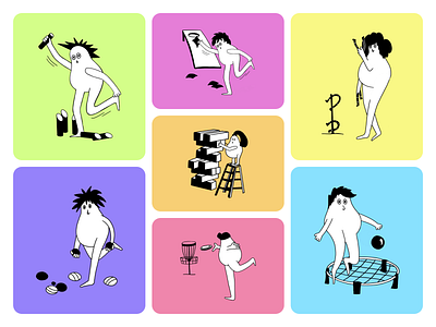 Game Illustrations for Playhood App appdesign characterdesign creativeux fundesign gameapp illustrationsdesign mobileapp outdoorgames playfuldesign productdesign ui ux