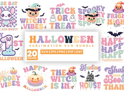 Halloween Retro Sublimation SVG Bundle halloweenparty
