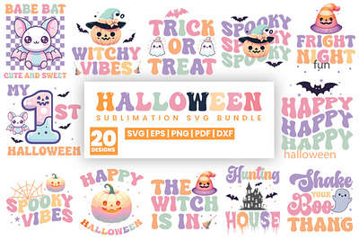Halloween Retro Sublimation SVG Bundle halloweenparty
