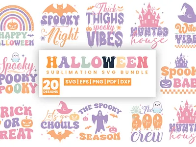 Retro Halloween Sublimation SVG Bundle halloweenparty