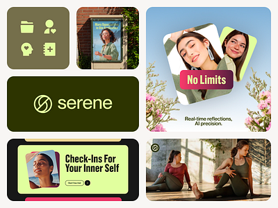 Serene Digital Wellness Branding brand identity brand sign branding graphic design identity logo logo design logotype packaging startup wellness