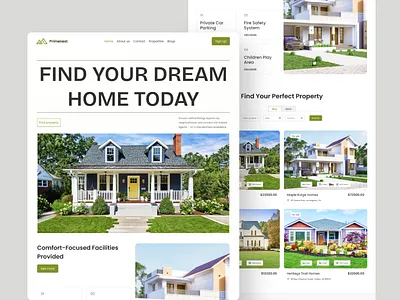 Real Estate Website UI – Landing page clean ui design figma design homepage landing page modern ui property listing property website real estate real estate platform real estate ui real estate website responsive design ui ui of website uiux ux