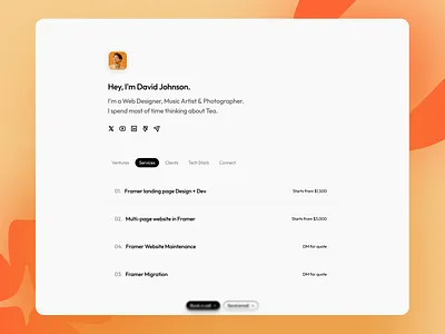 Basics - Personal Template for Framer animation framer framer template free minimal persona ui web design