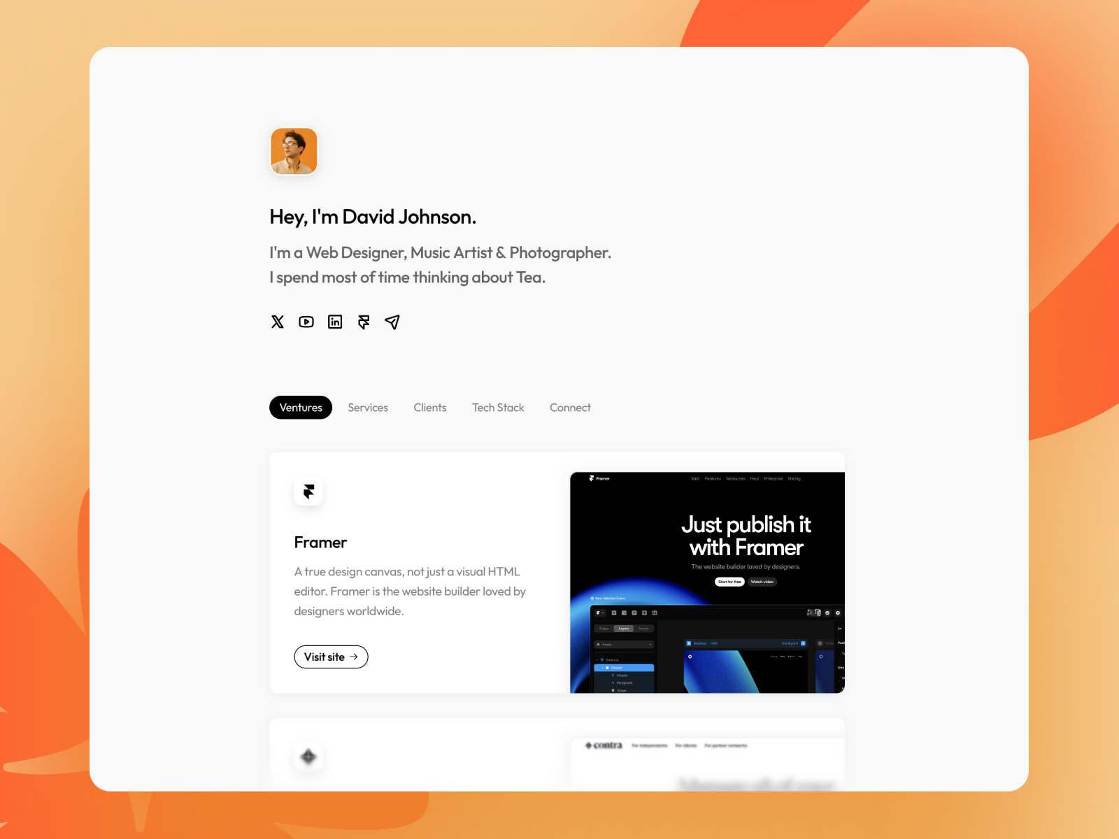 Example of Framer Landing Page Development