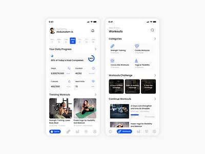 Fitness App Mobile UI - Workouts app branding design figma fitness gym health healthcare illustration landing page lifestyle logo medical ui ux website workouts
