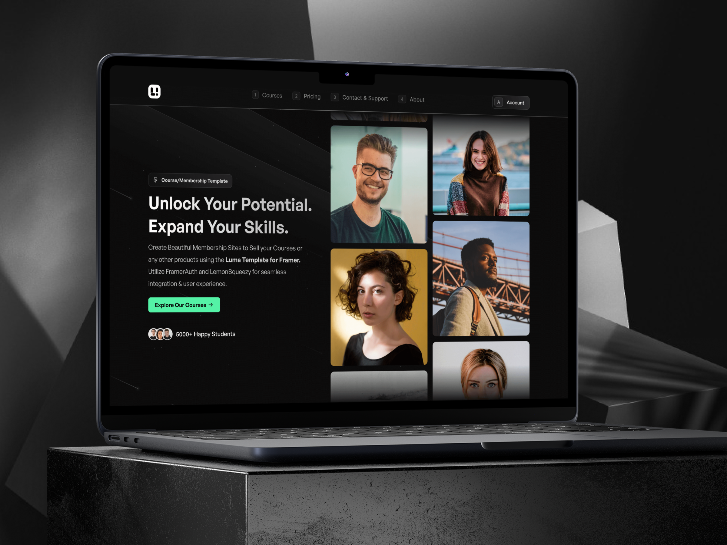 Luma - Membership Framer Template branding framerauth high converting membership membership template