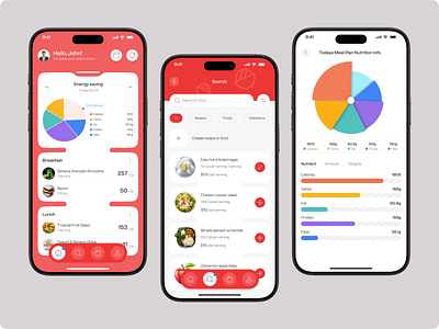 Meal Planner Mobile App android budget planner chart chef cookbook design figma design food delivery app health ios meal food meal planner mobile app mobile design modern nutrition planner tracking app ui ux design