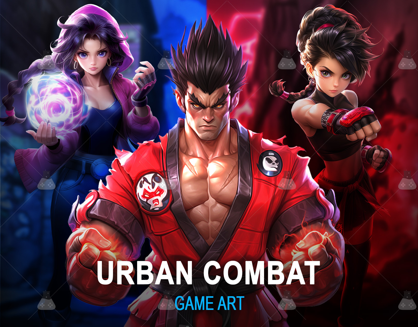 Urban Combat – Slot Game Visuals by Slot Art Outsourcing Studio 2d art 2d artwork animation character design concept art fantasy fighter slot game characters game design game development gamix labs slot slot art services slot machine slot ui ux ui ux