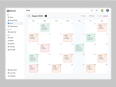 Smart Booking Calendar UI adminpaneldesign billingdashboard bookingdashboard calender design cleanui dashboarddesign dashboardui graphic design minimaldesign minimalui modernui navigationui plannerapp schedulerdesign taskmanagerui ui webappdesign