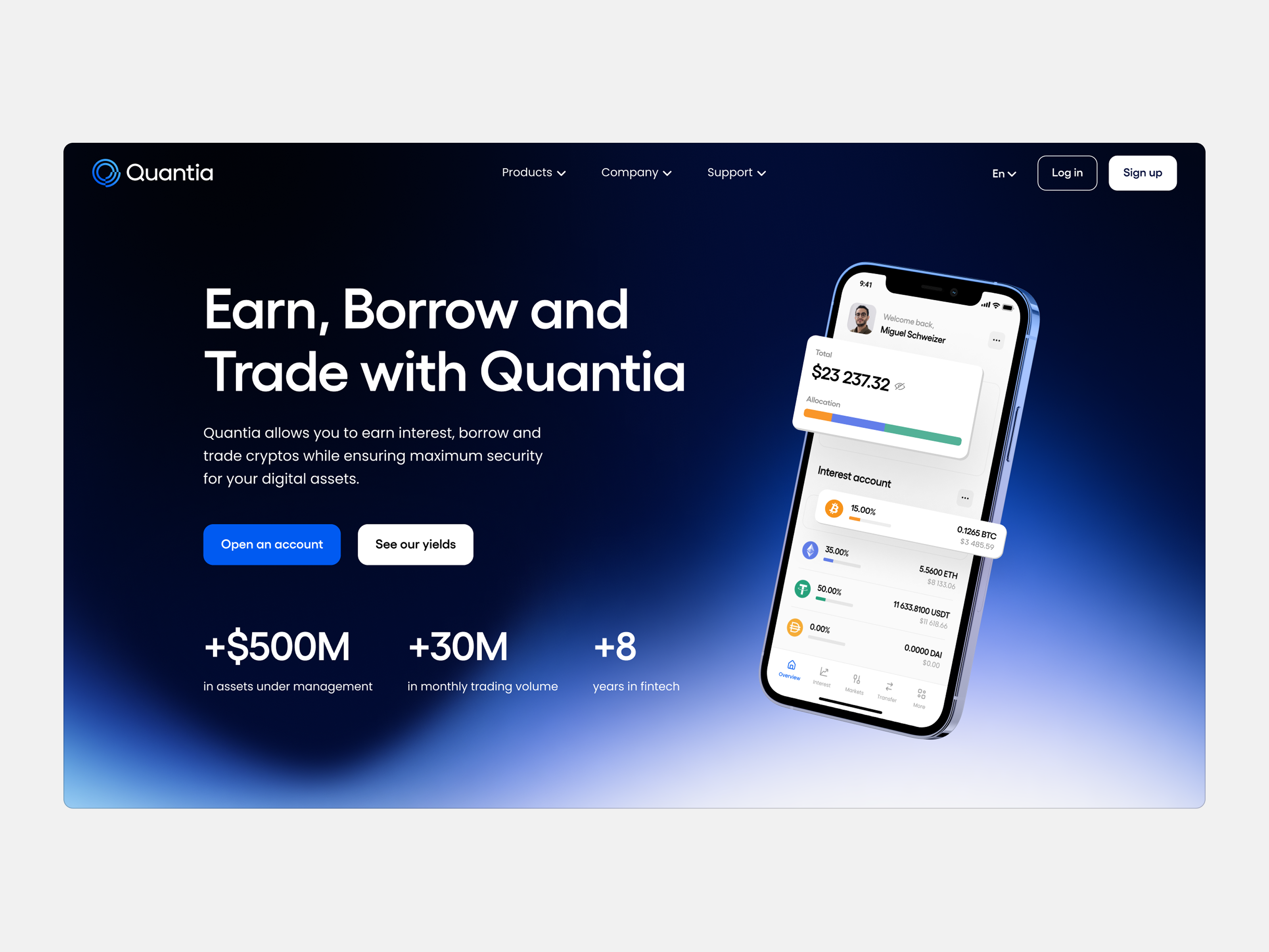 Quantia: Web design, brand refresh - pt 1 brand refresh brand update branding crypto cryptocurrency finance fintech landing page ui ux visual identity web web design website