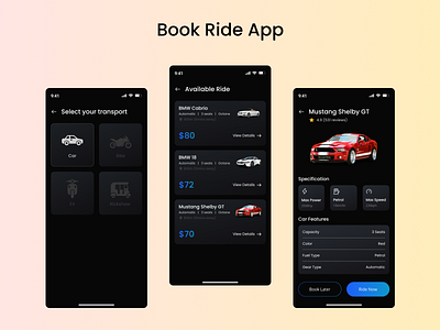 📱 Book Riding – Ride with Ease design figma minimal ui ui design uiux ux